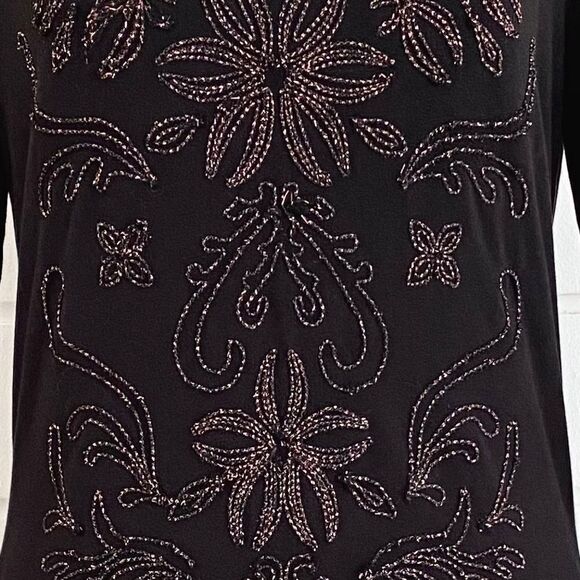 Free People Lady In Waiting Black Embroidered Metallic Bodycon Mini Dress Large - Picture 5 of 16